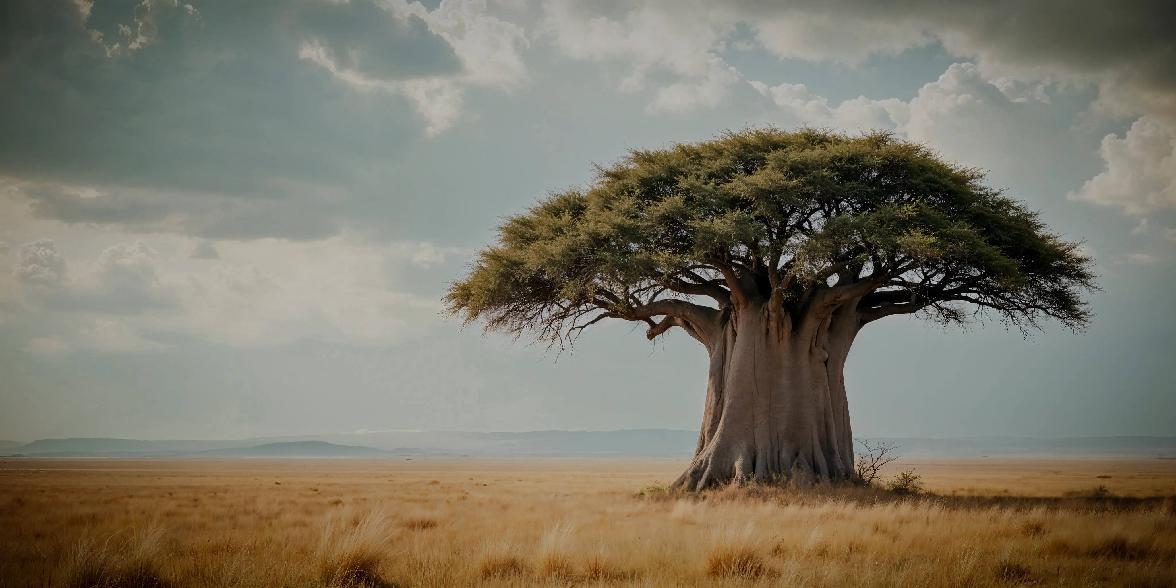 Baobab tree in the East African savanna